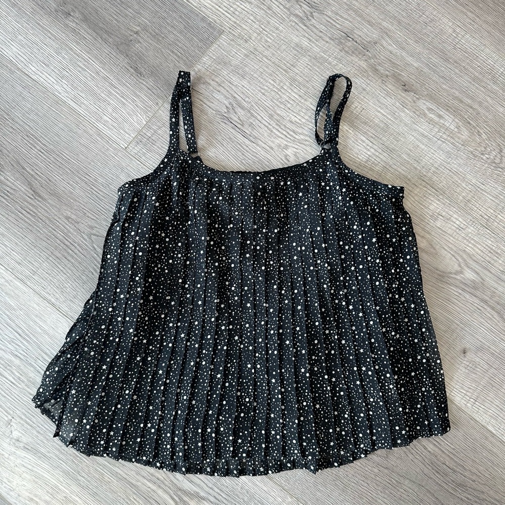 3/20$ Abercrombie kids girls black galaxy star cami top size 9/10